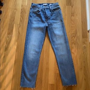 Redone original 90s high rise crop in medium wash